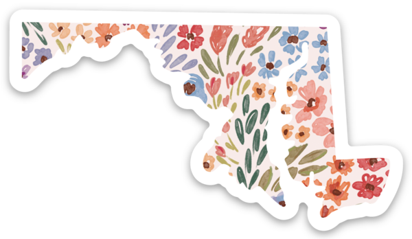 Maryland 3x3in. State Sticker: Countryside Blooms