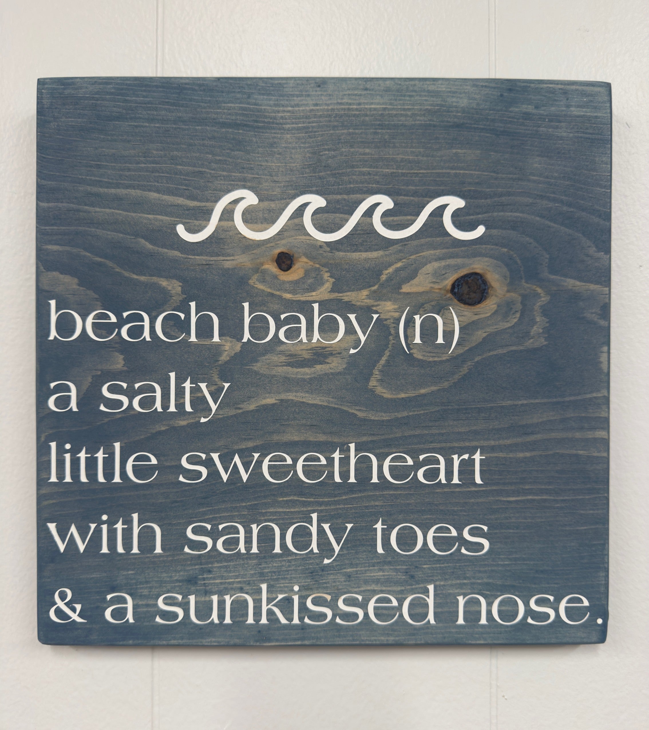 Beach Baby 12 x 12 Sign (Navy)