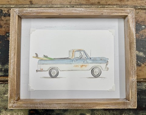 Magothy Market Truck Artwork in Wood Frame