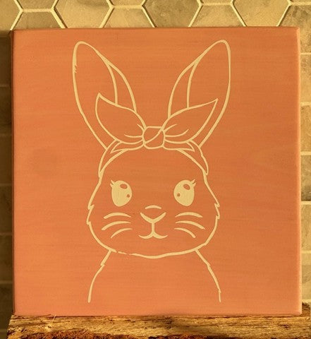 Pink Bunny 12 x 12 Sign