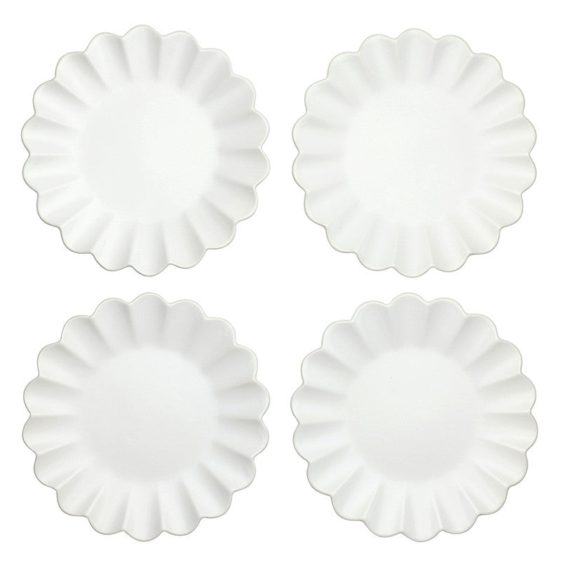 Ceramic Appetizer Plates - Scallop - Set of 4