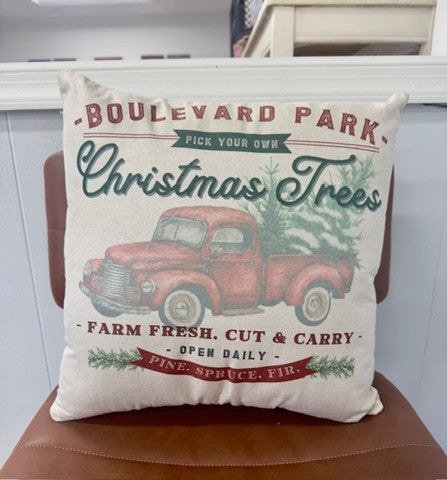 Boulevard Park Christmas Trees Pillow