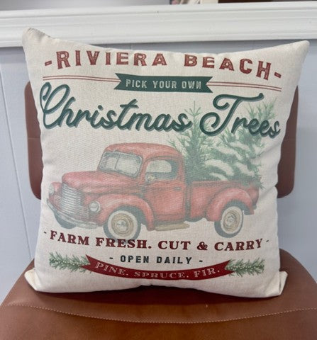 Riviera Beach Christmas Trees Pillow