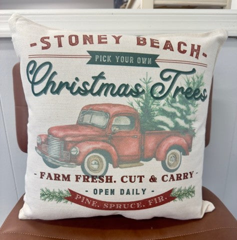 Stoney Beach Christmas Trees Pillow