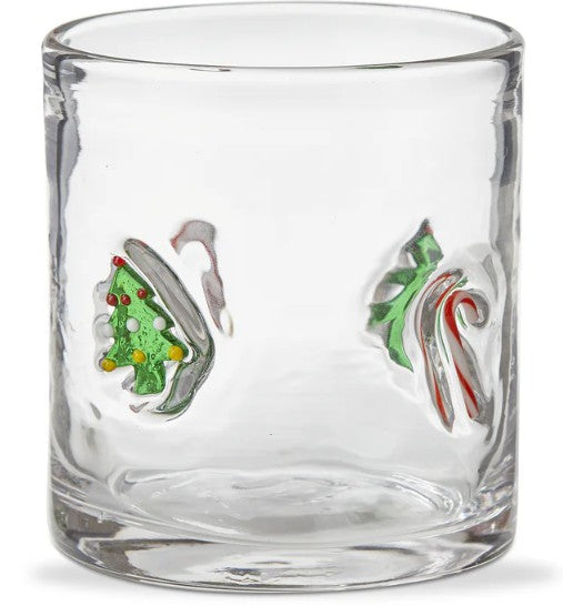 CHRISTMAS TREE & CANDY CANE GLASS
