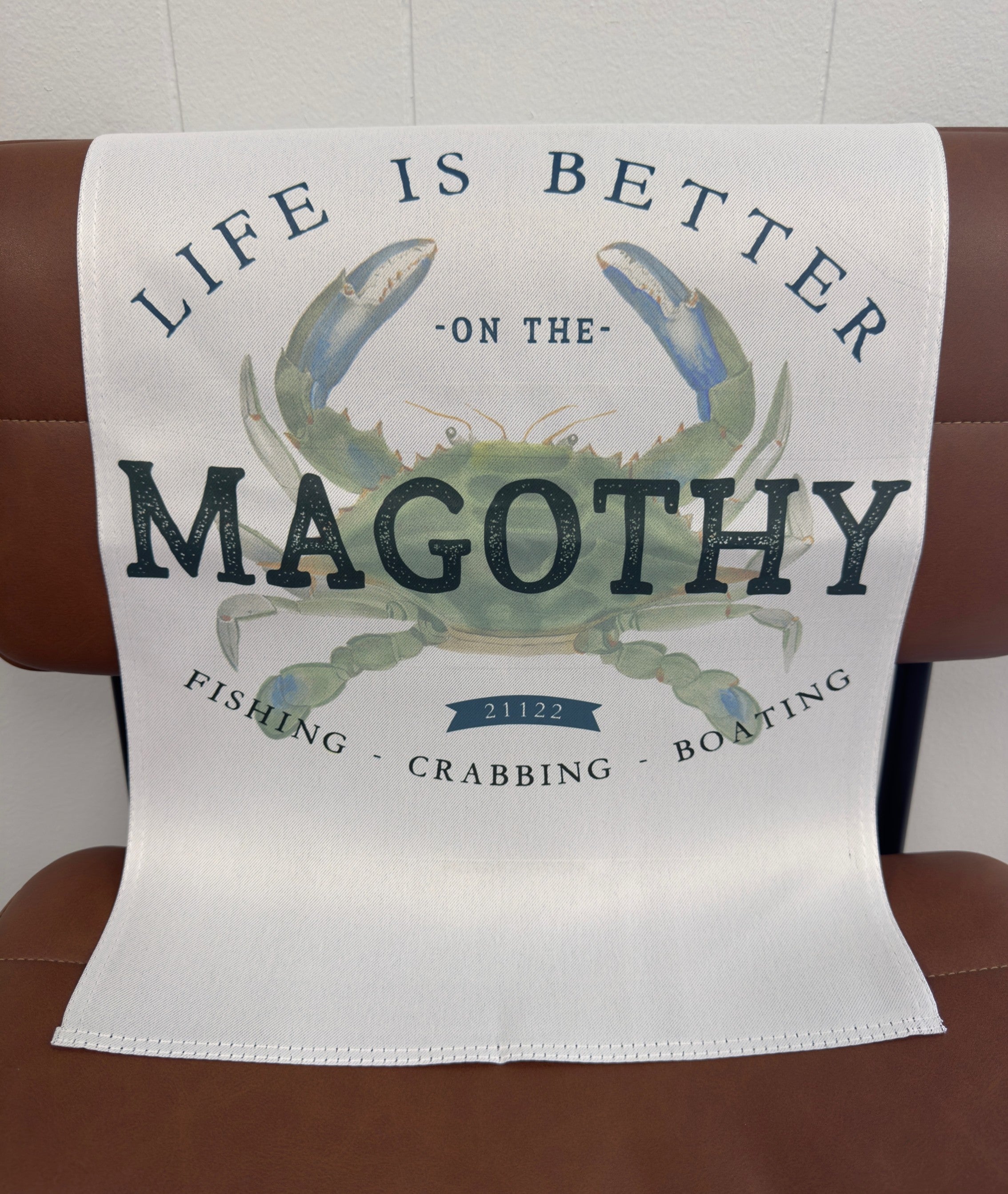 Life is Better on the Magothy -Fish Crab Boat- Garden Flag