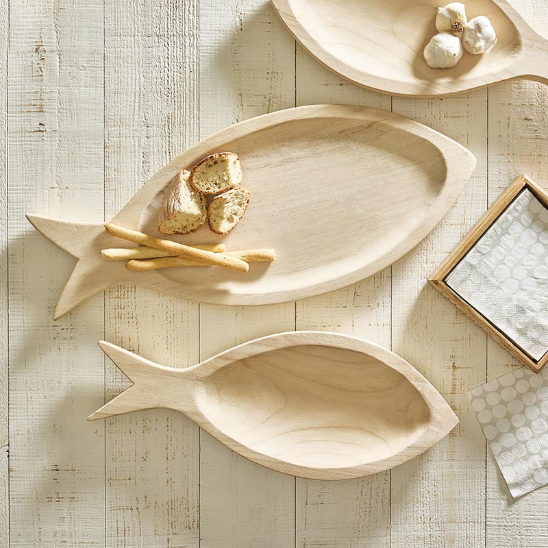 Paulownia Wood Fish Tray - Large