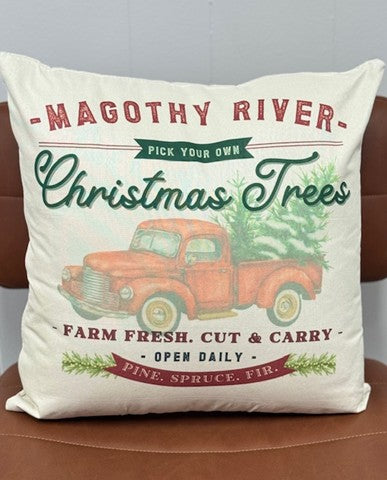 Magothy River Christmas Trees Pillow