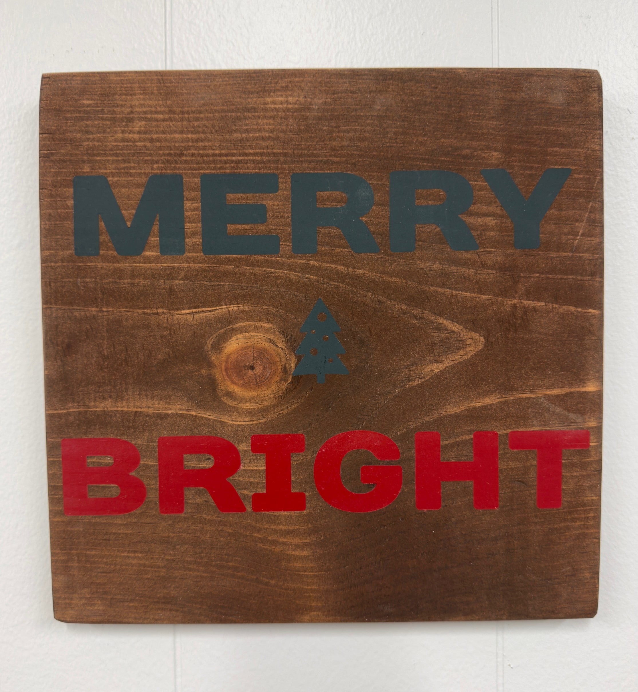 Merry & Bright 12 x 12 Sign