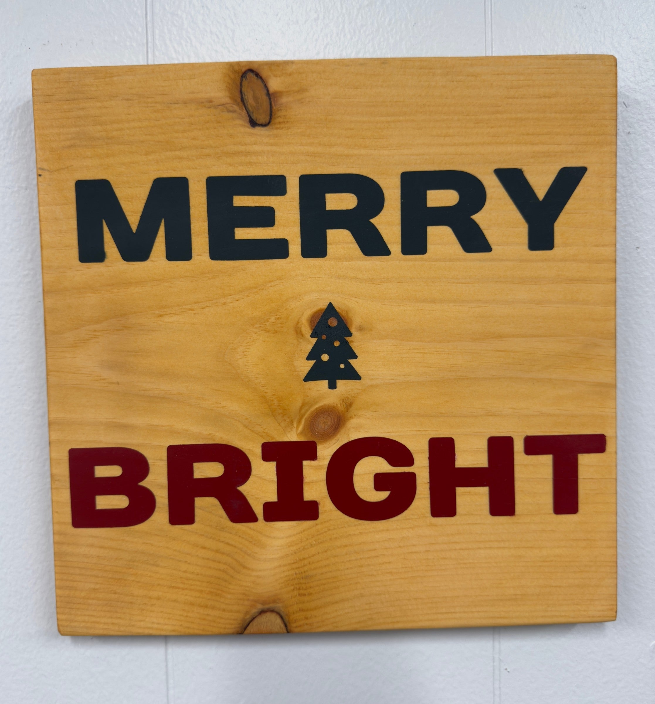 Merry & Bright 12 x 12 Sign