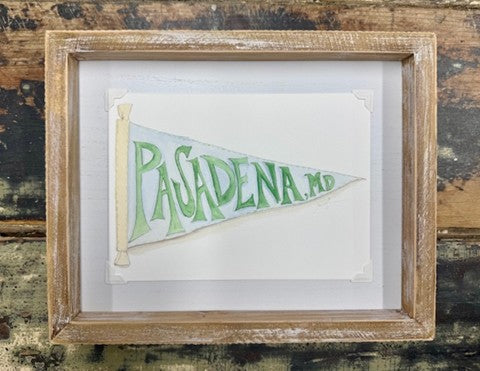 Pasadena Flag artwork in Wood Frame