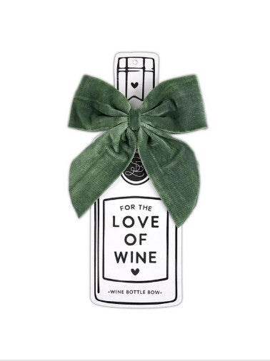 Velvet Wine Bottle Bow - Forest