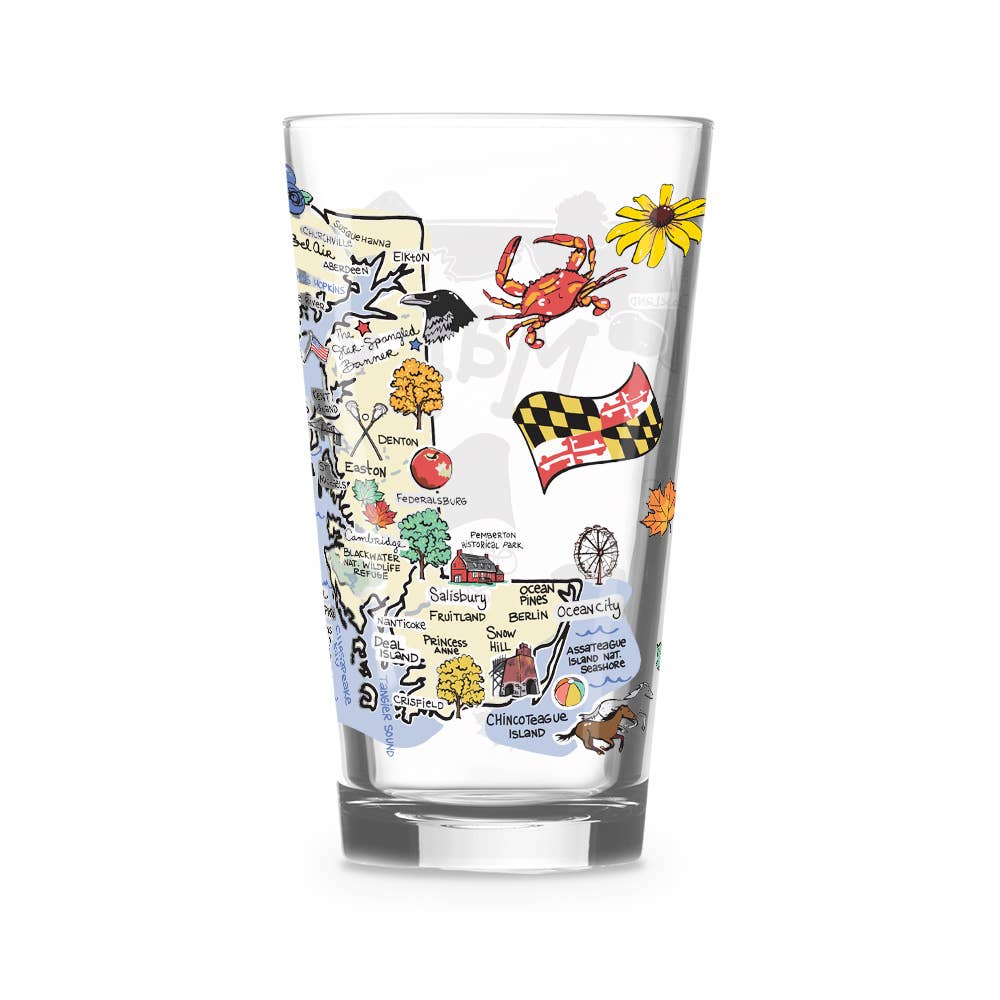 Fishkiss Maryland 16oz Glass