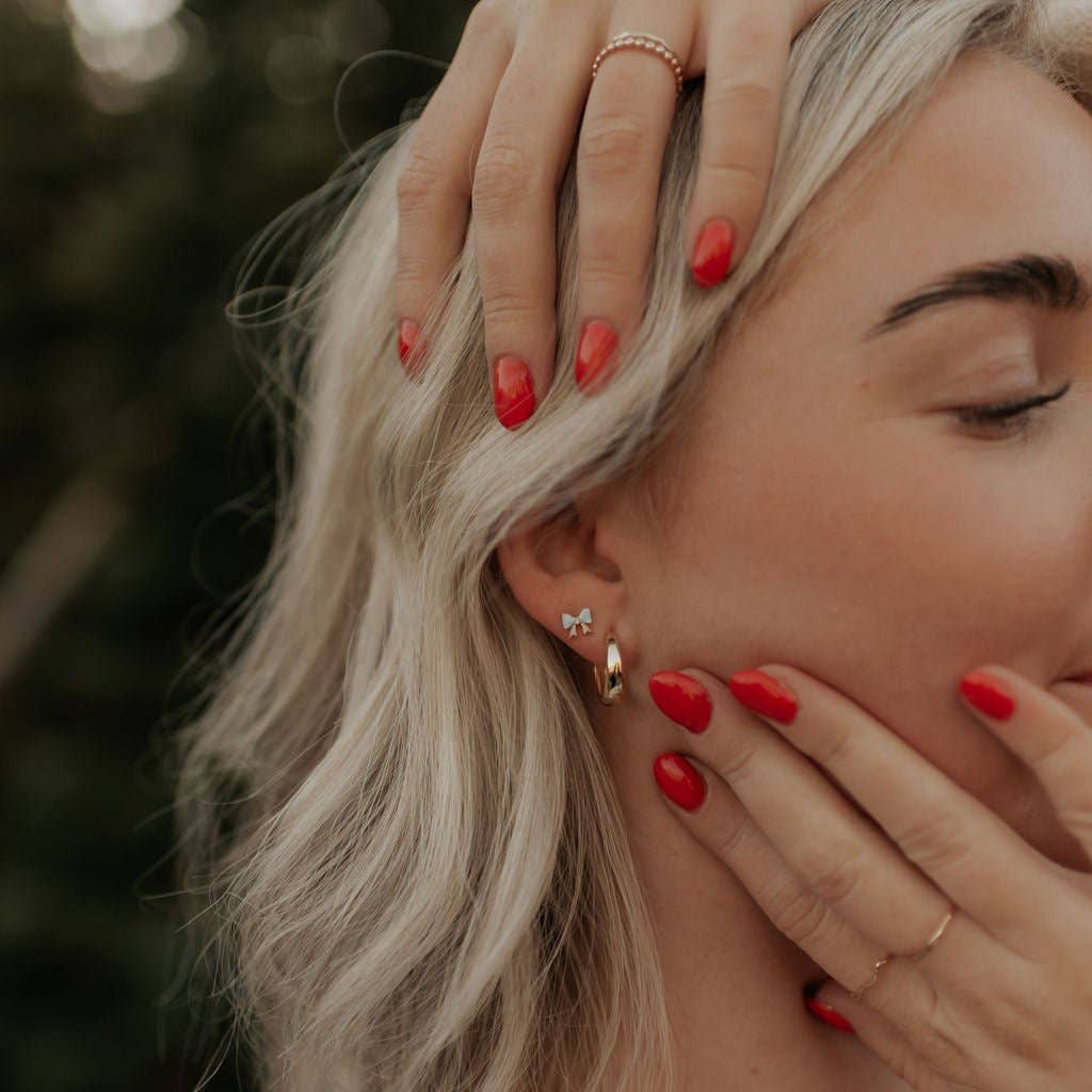 Clara Bow Studs: Pink Rose