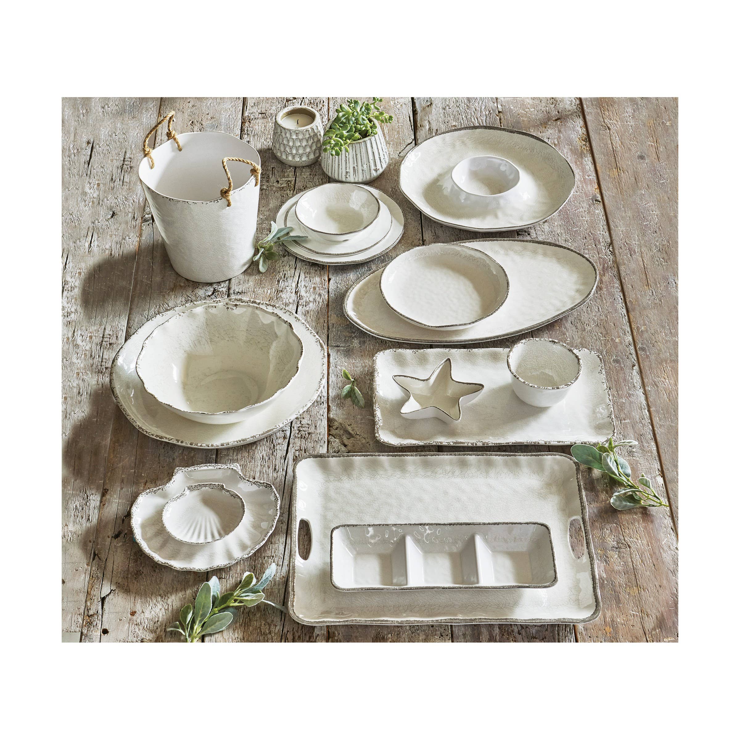 Veranda Melamine Chip and Dip - Ivory
