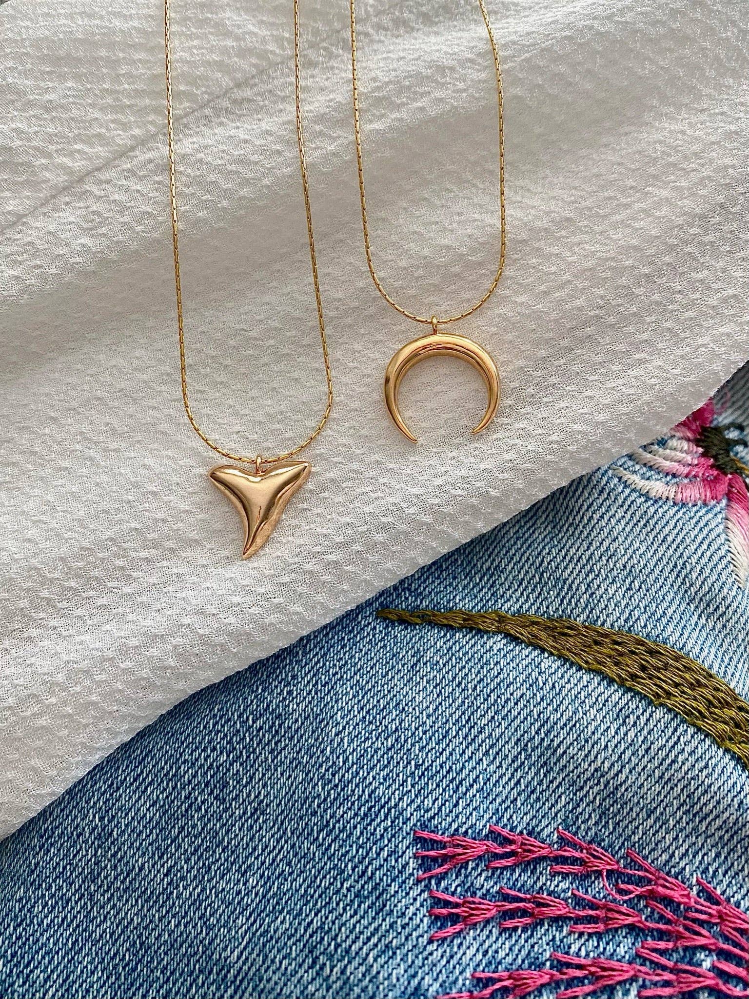 Shark Tooth ~ Salty Pendants: 18k Gold plated