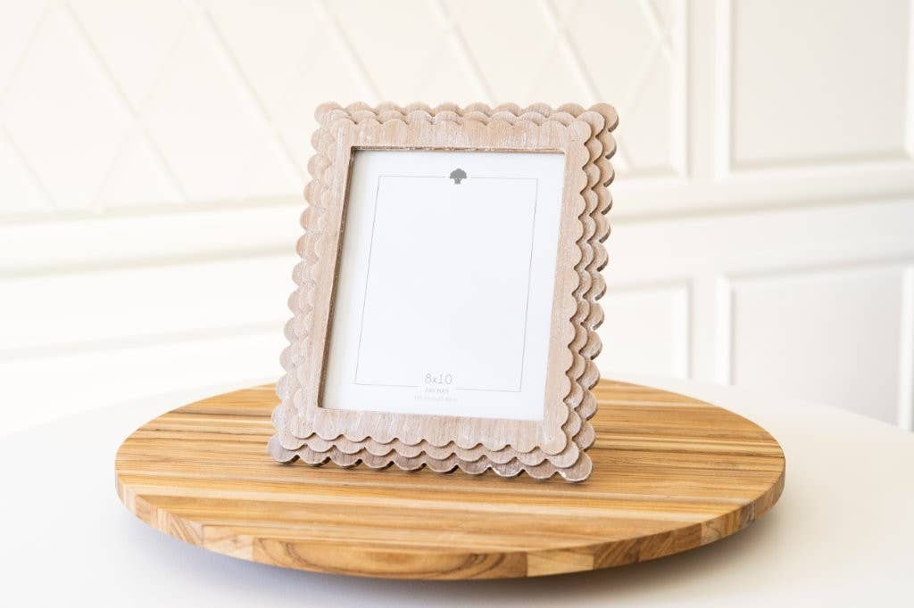 Natural wood scallop photo frame | Coastal Home Decor | Magothy Market