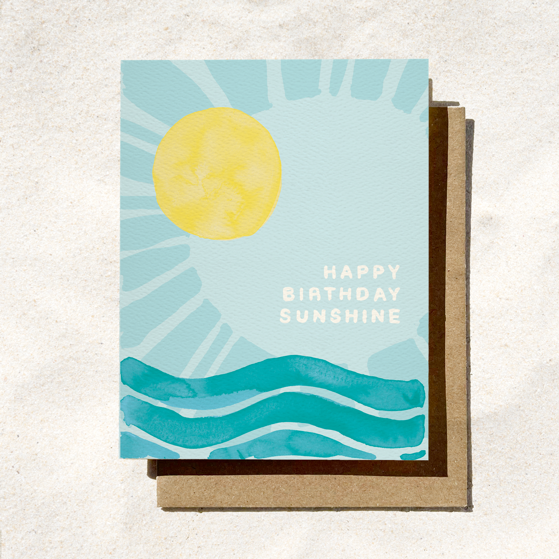 Happy Birthday Sunshine Card | Summer Birthday Card | Beach