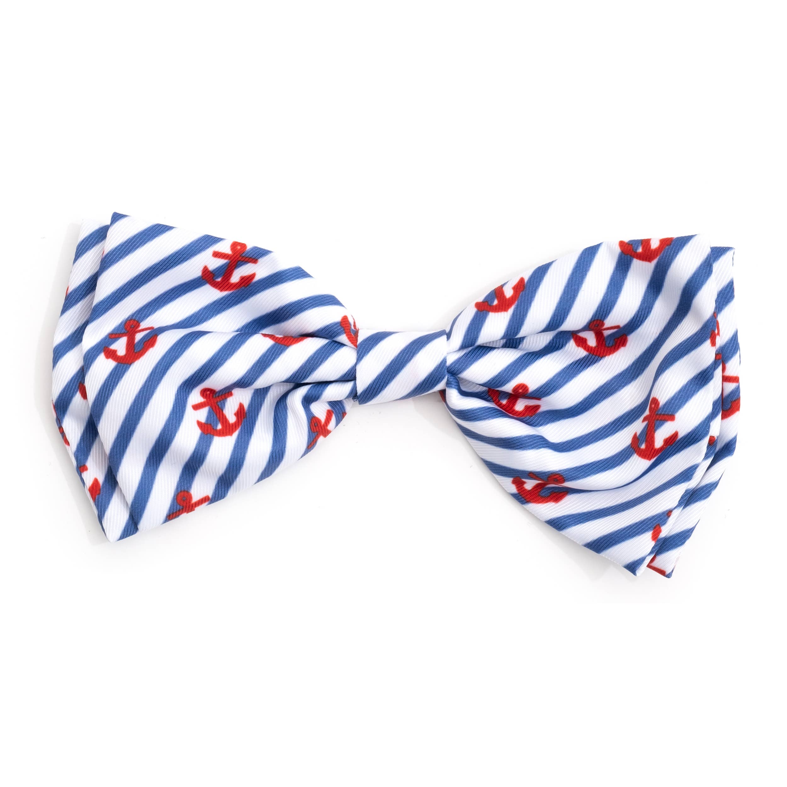 Stripe Anchors Bow Tie: Navy / Large