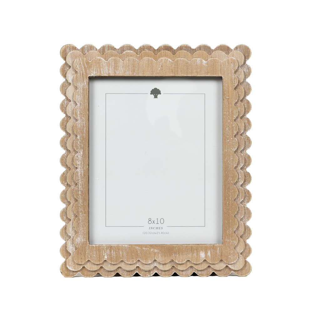 Natural wood scallop photo frame | Coastal Home Decor | Magothy Market