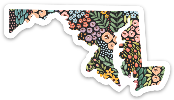 Maryland 3x3in. State Sticker: Countryside Blooms