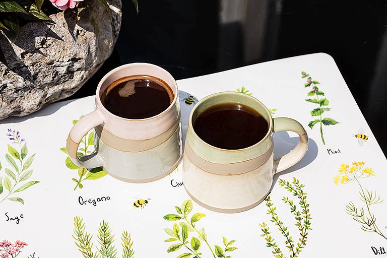 Pnk/Blu Rustic Style Mug-4"H(14oz)
