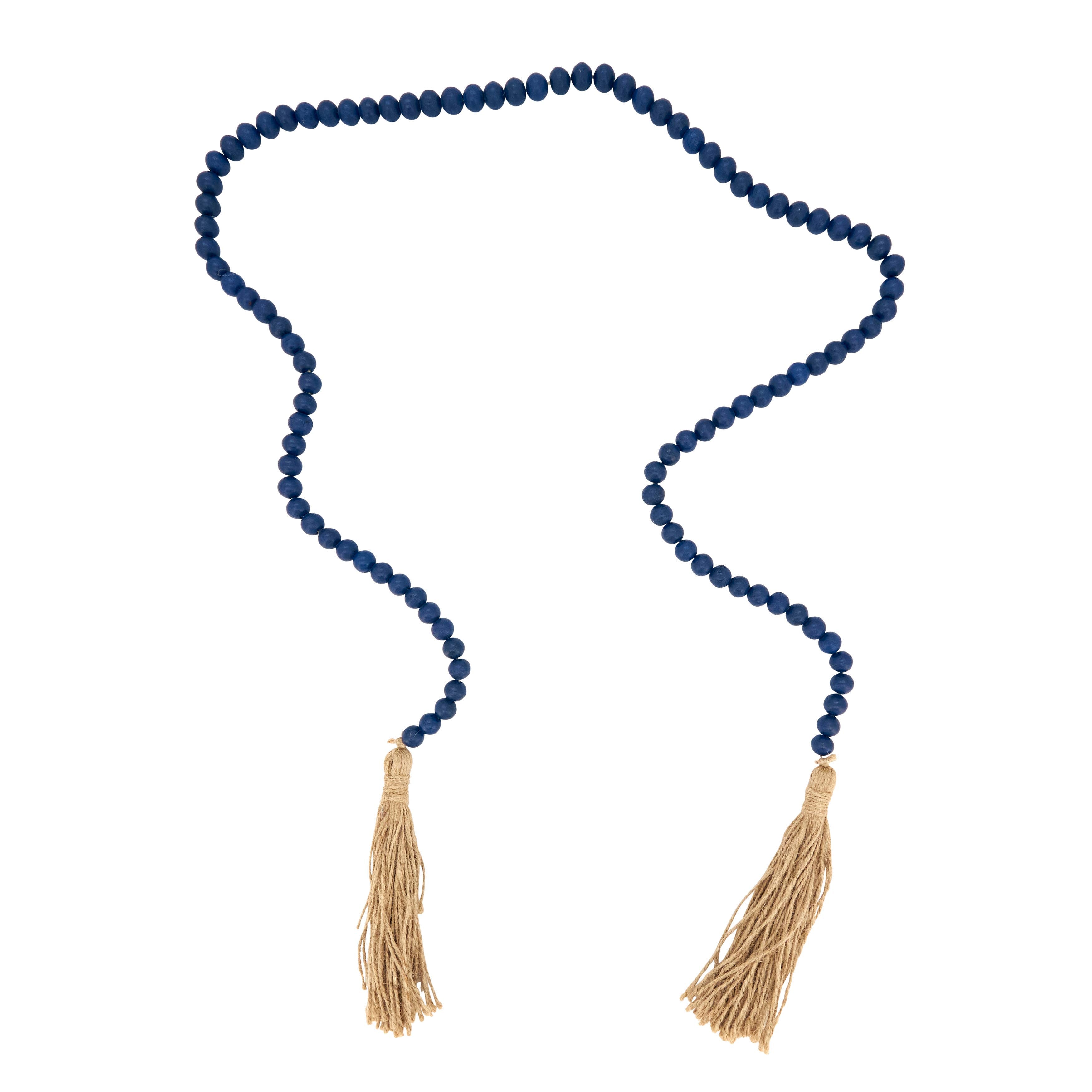 Earthy Elegance Wood Beaded Garland: Blue / 72"