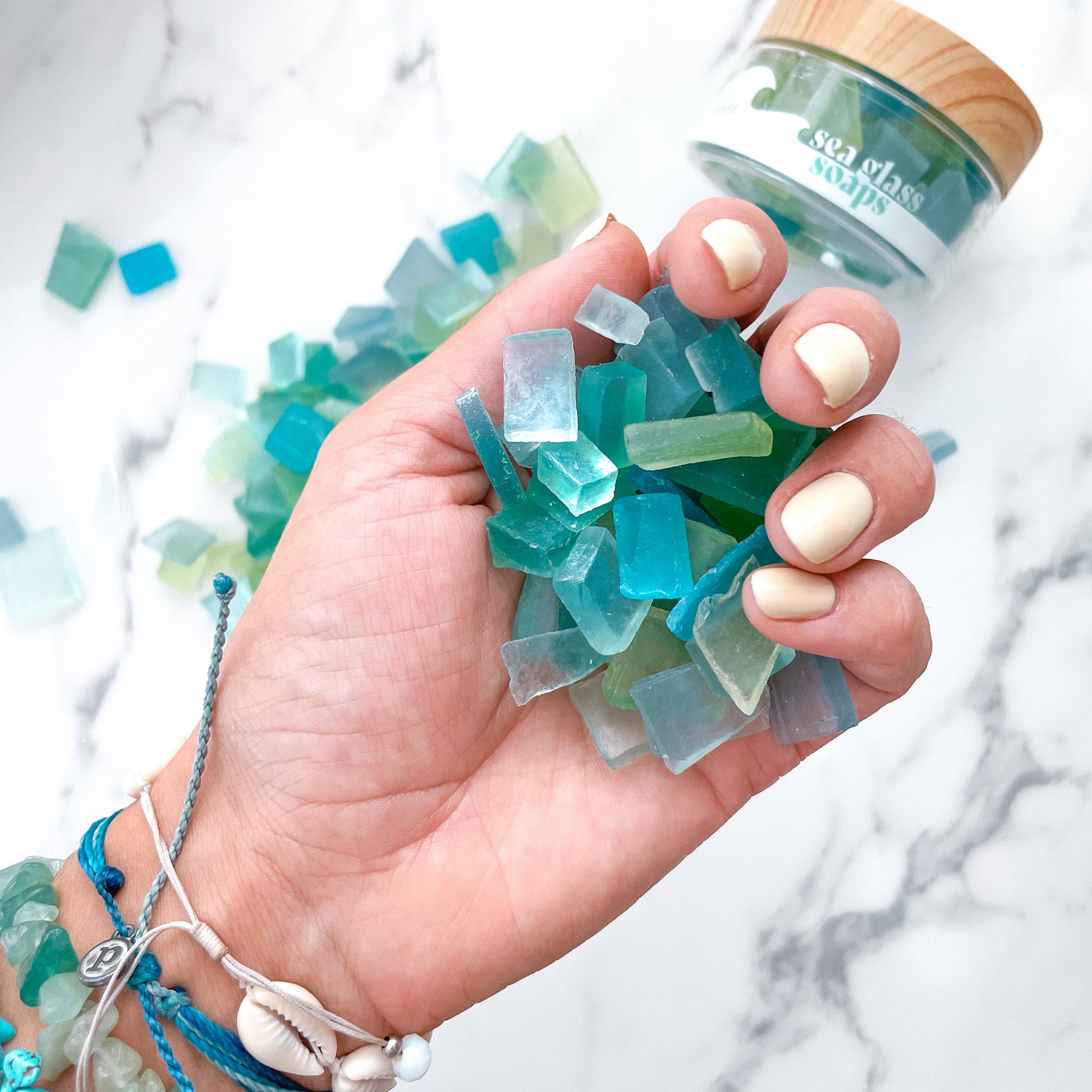Sea Glass Soaps: Aqua & Teal / Travel / Mini