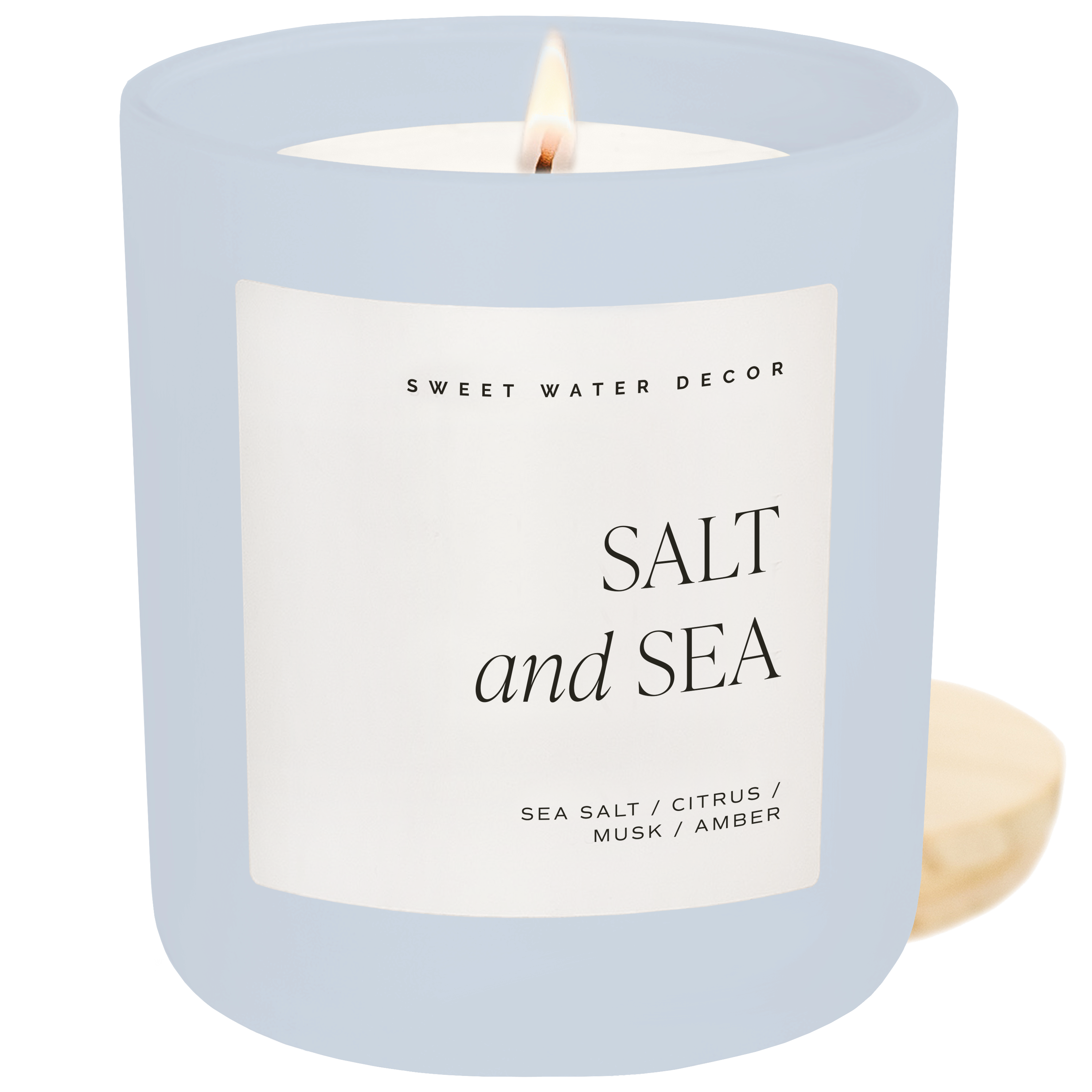 Salt and Sea 15 oz Soy Candle, Matte Jar