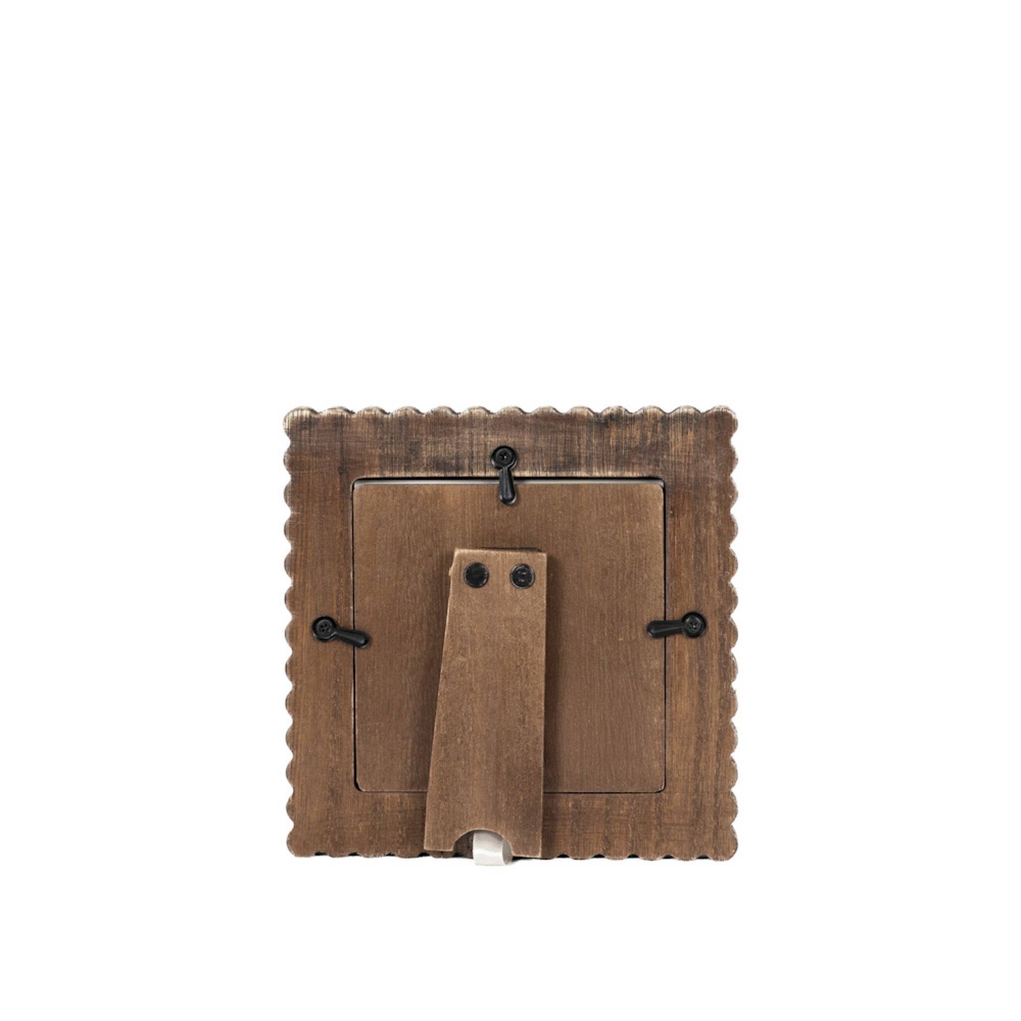 17020 - 6x6 wood scallop photo frame for 4x4 pic, espresso