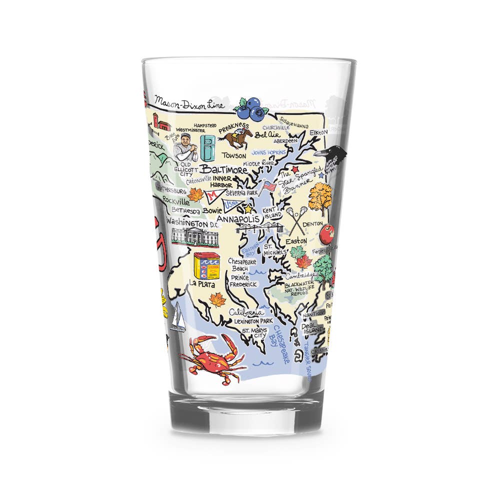 Fishkiss Maryland 16oz Glass