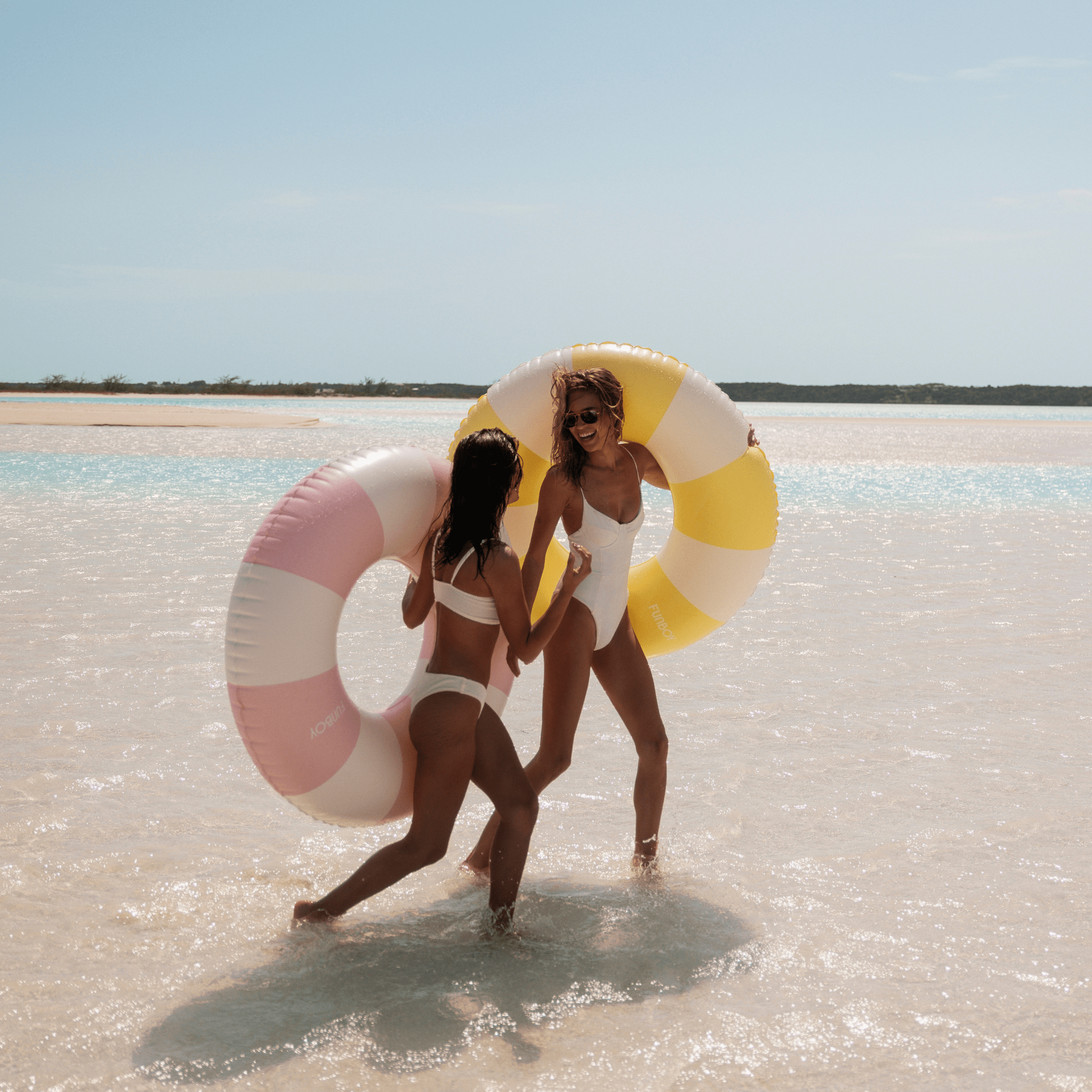 Yellow Vintage Stripe Tube Float - Pool Essentials | Magothy Market