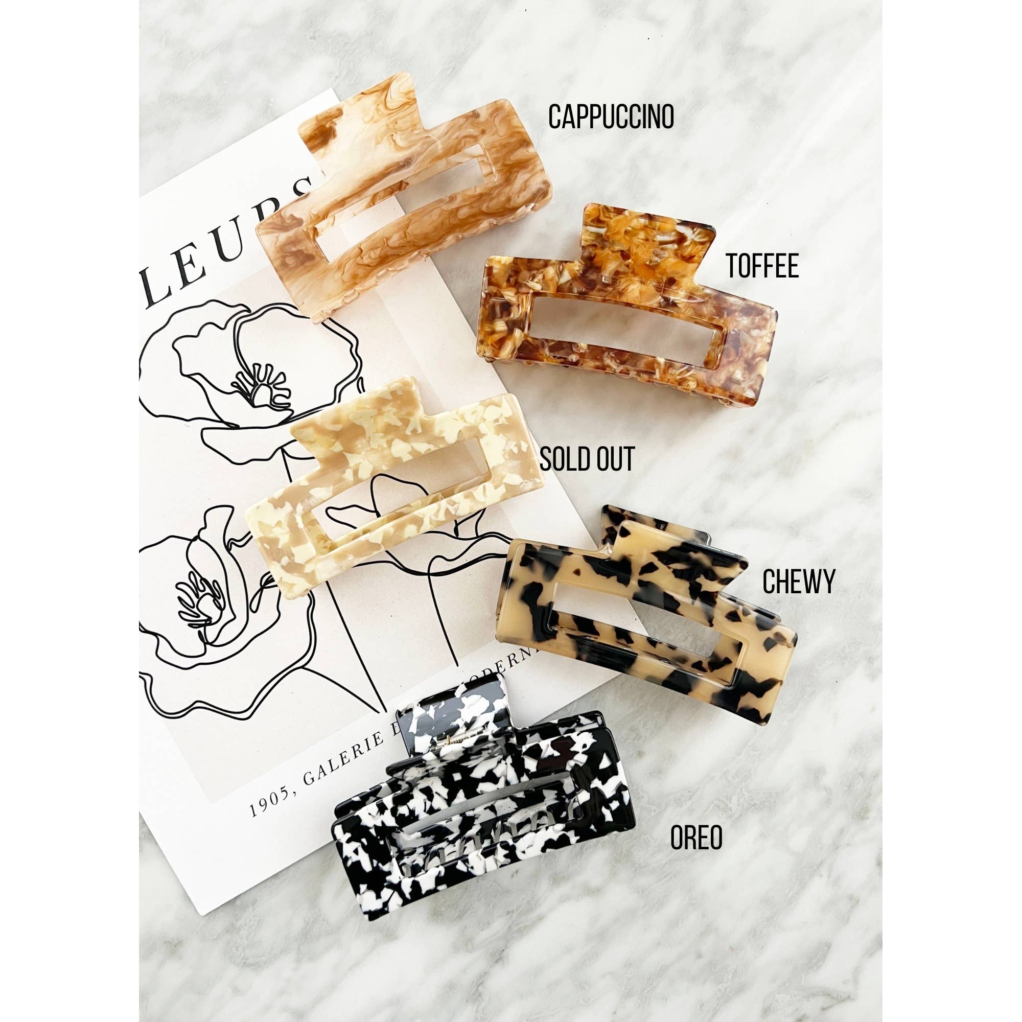 Jumbo 4-Inch Acetate Hair Claw - BETTY: CAPPUCCINO / ONE SIZE