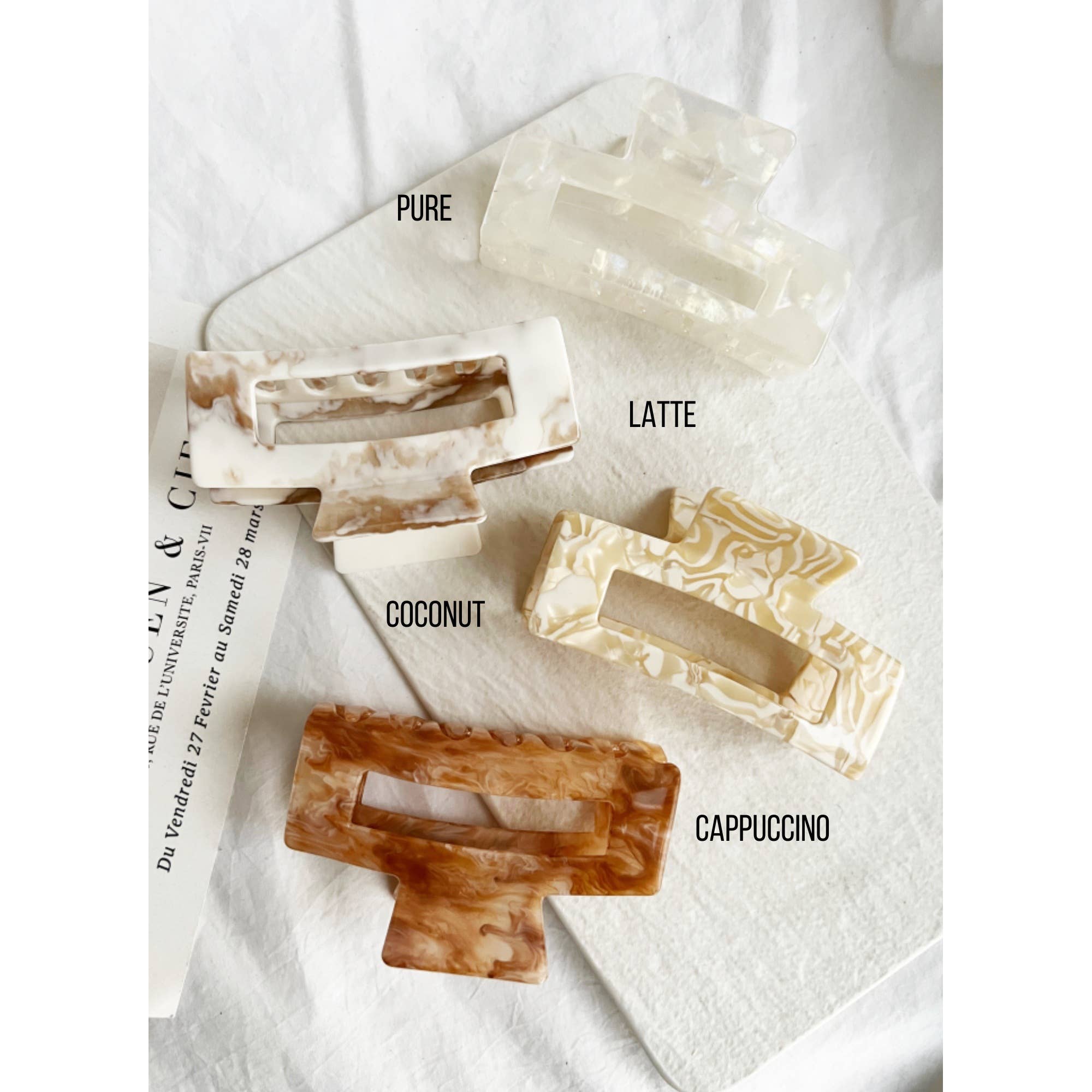 Jumbo 4-Inch Acetate Hair Claw - BETTY: CAPPUCCINO / ONE SIZE