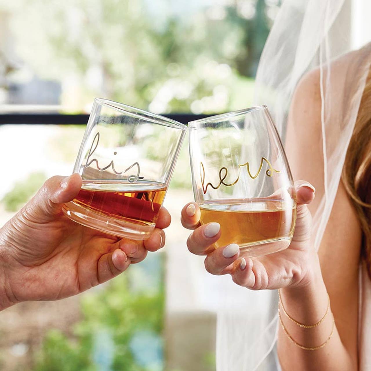 Stemless Wine Glassware Set - His/Hers