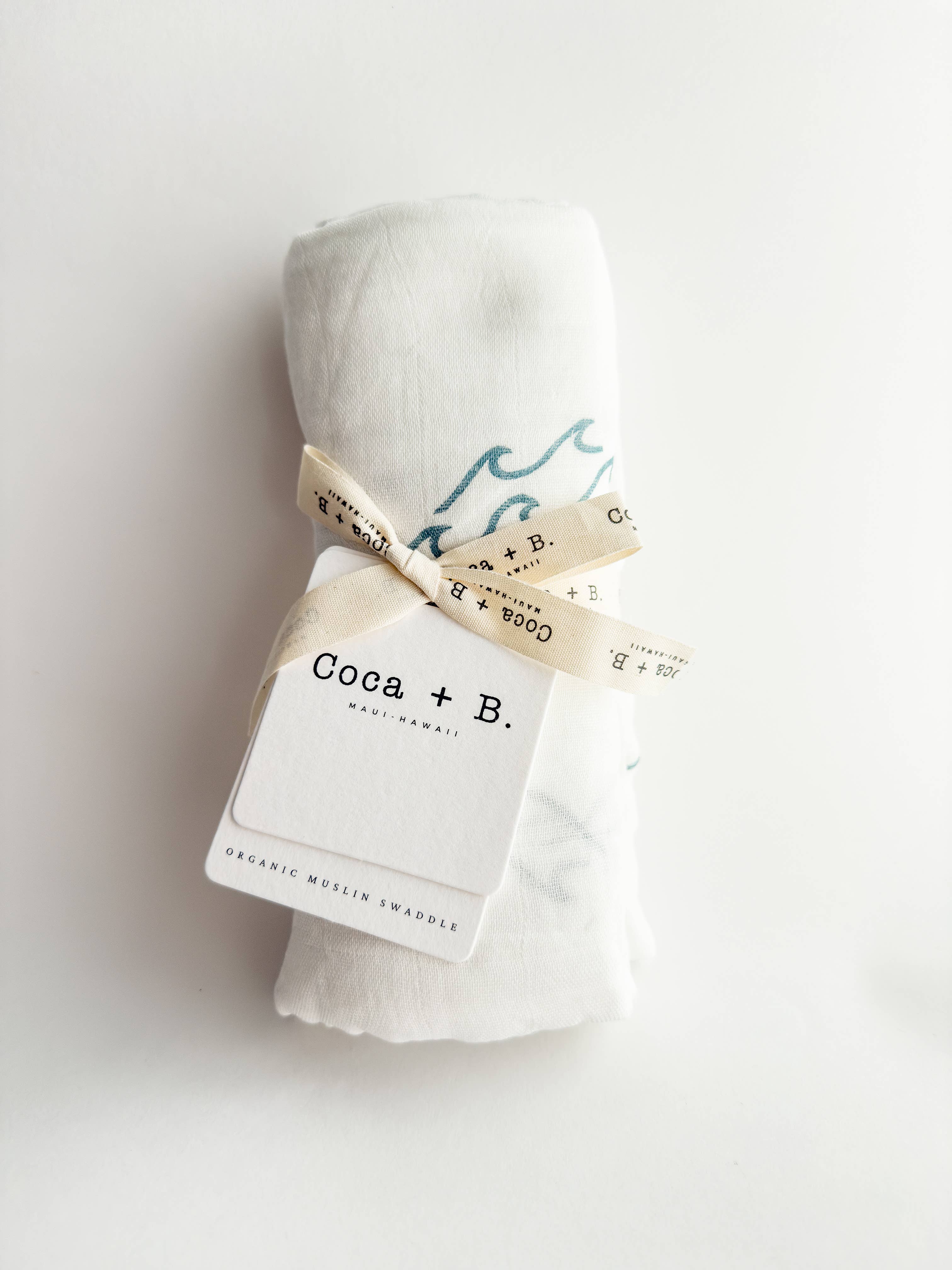 Surfer Wave Organic Bamboo Swaddle + Beach Nursery Decor
