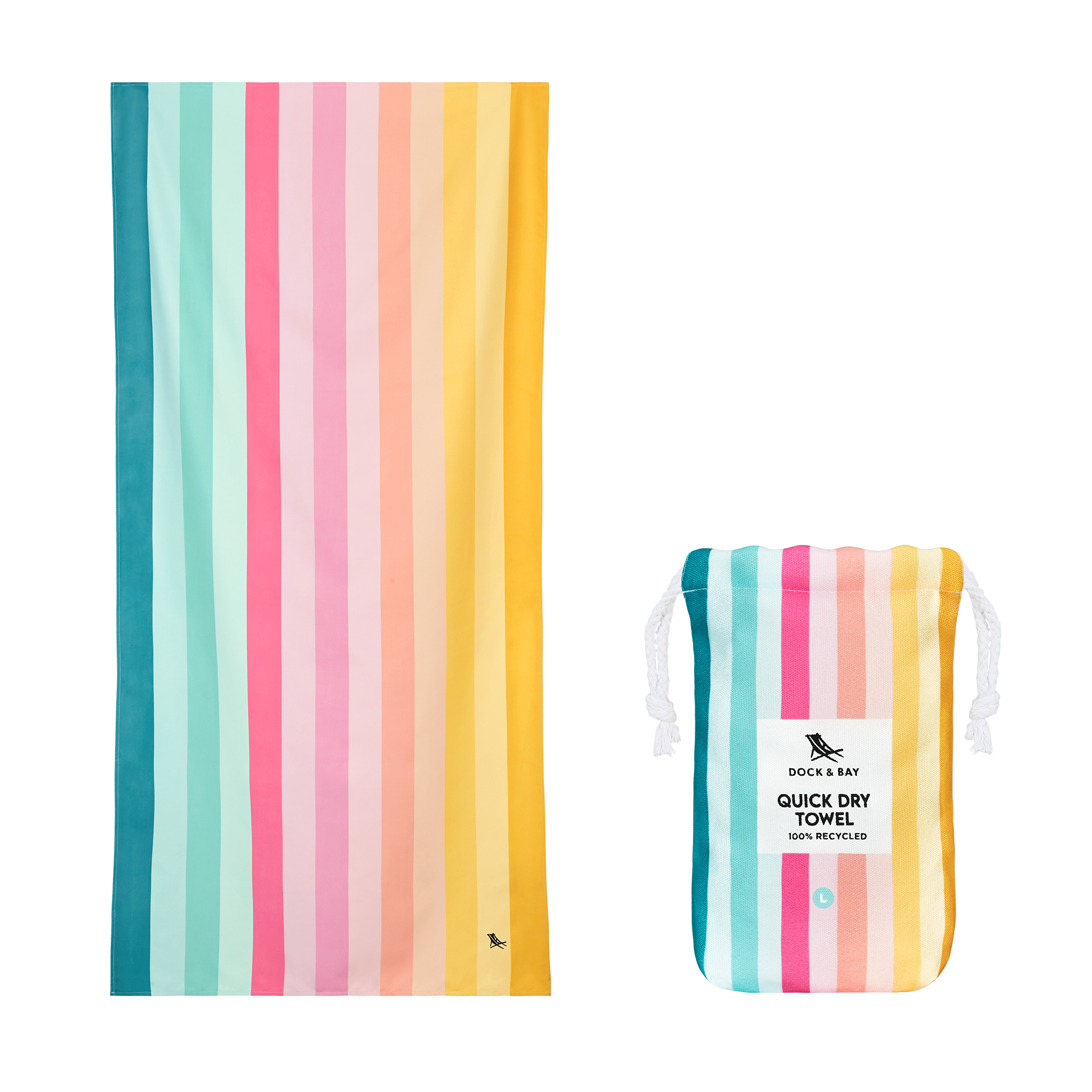 Dock &amp; Bay Quick Dry Towels - Summer - Coastal Candy: Large (160x90cm)