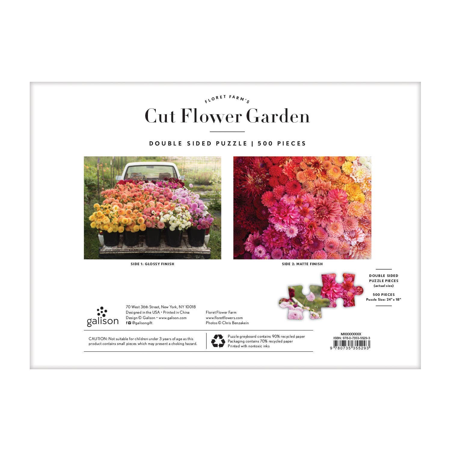 Floret Farm&#39;s Cut Flower Garden 2-Sided 500 Piece Puzzle