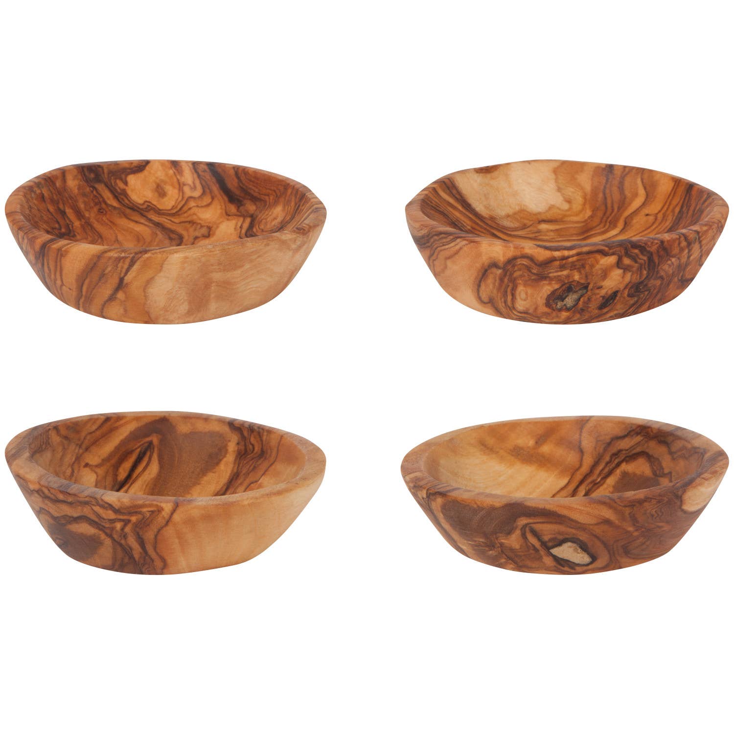 Olive Wood Pinch Bowls Set of 4