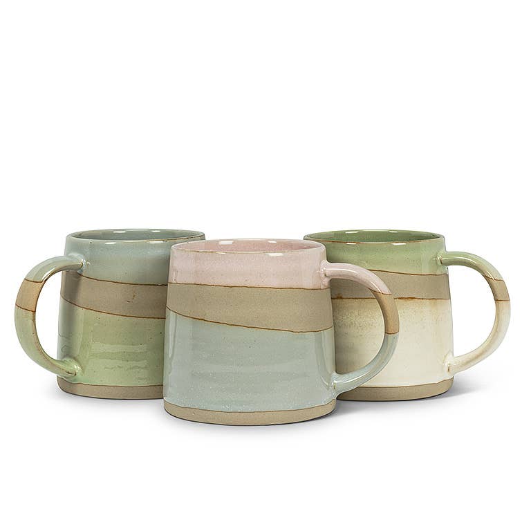 Pnk/Blu Rustic Style Mug-4"H(14oz)