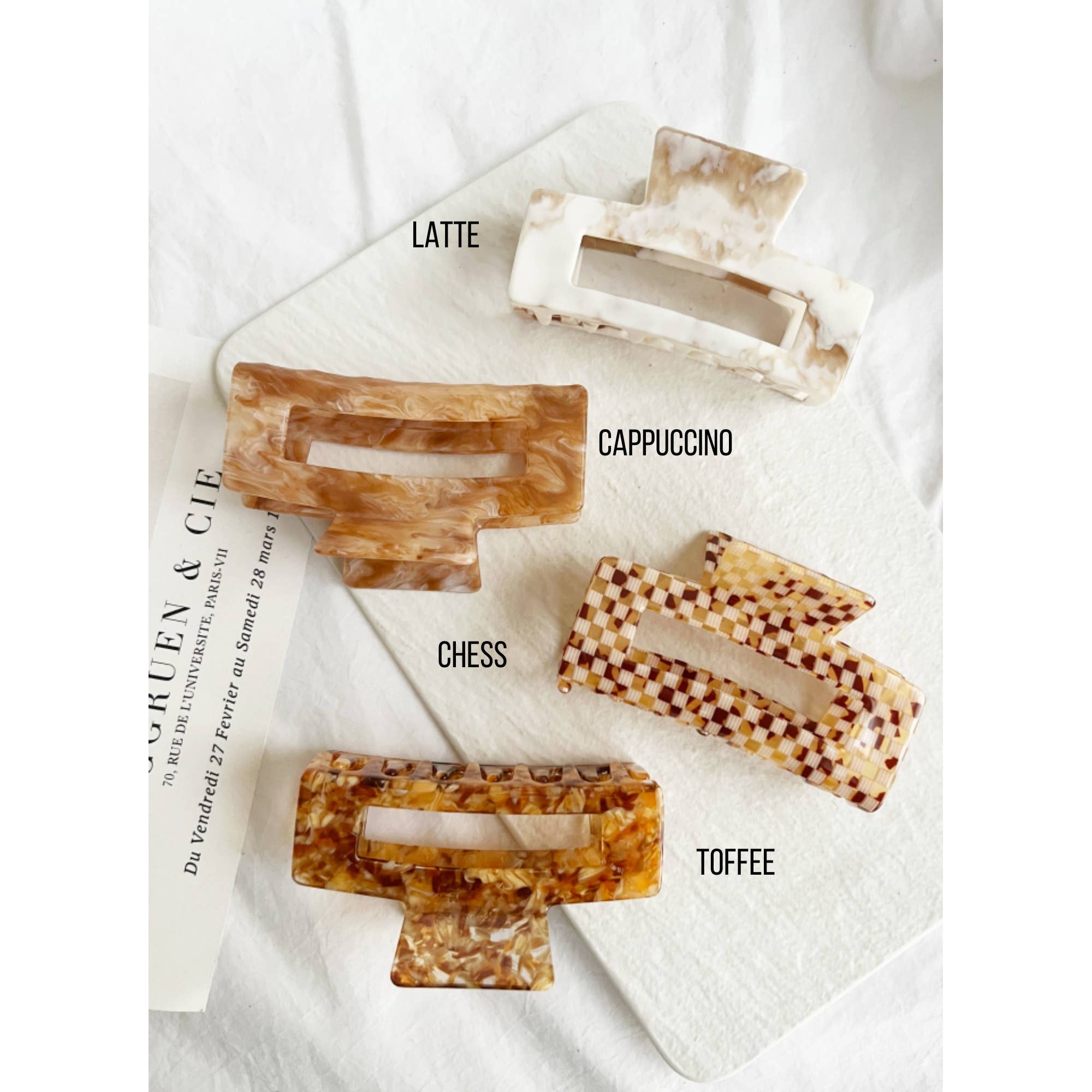 Jumbo 4-Inch Acetate Hair Claw - BETTY: CAPPUCCINO / ONE SIZE