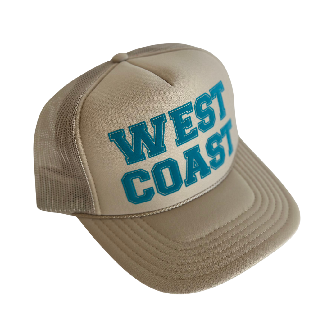 West Coast East Coast Trucker Hat: East Coast Turquoise
